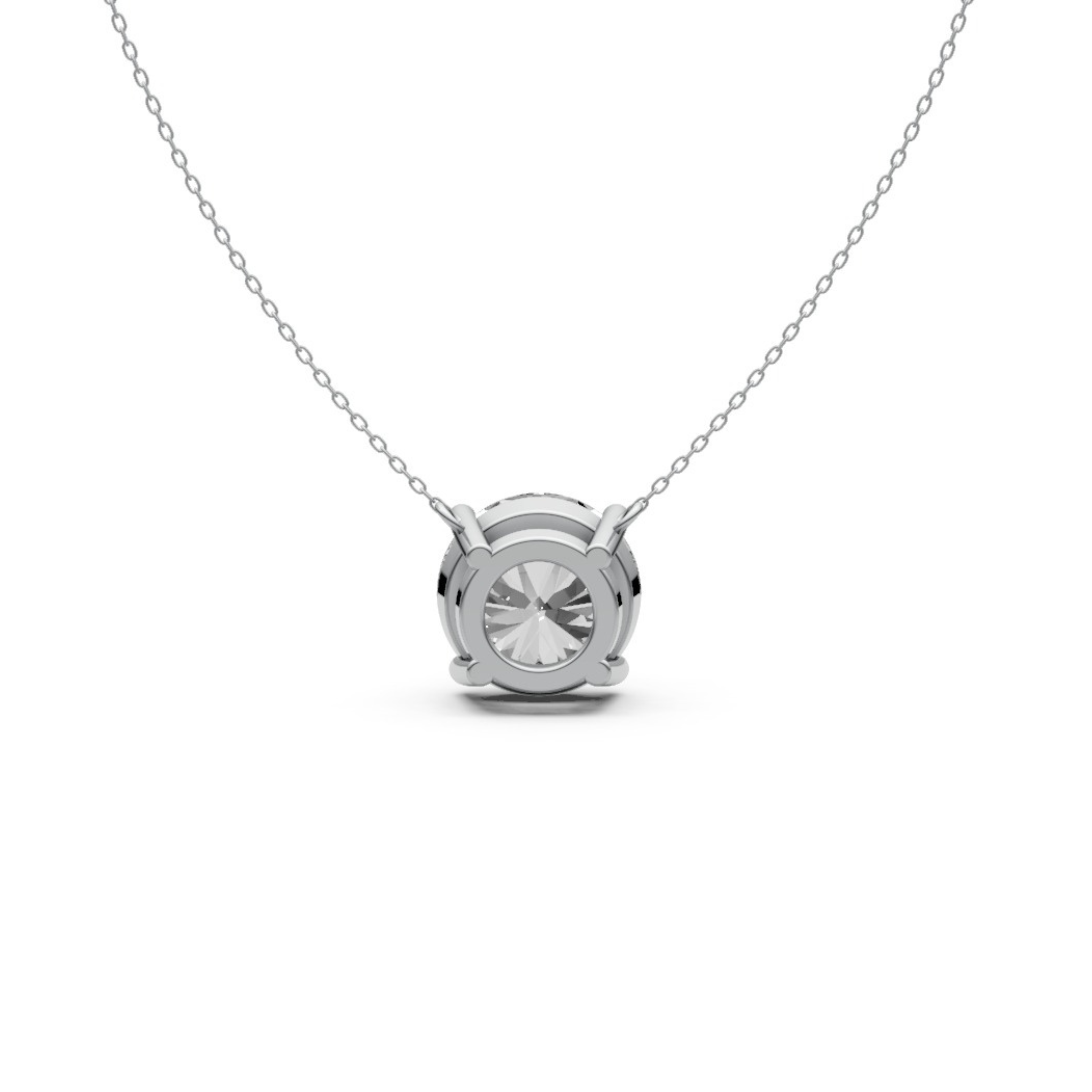 Round Diamond Solitaire Pendant in 18KT Gold, Four-Prong