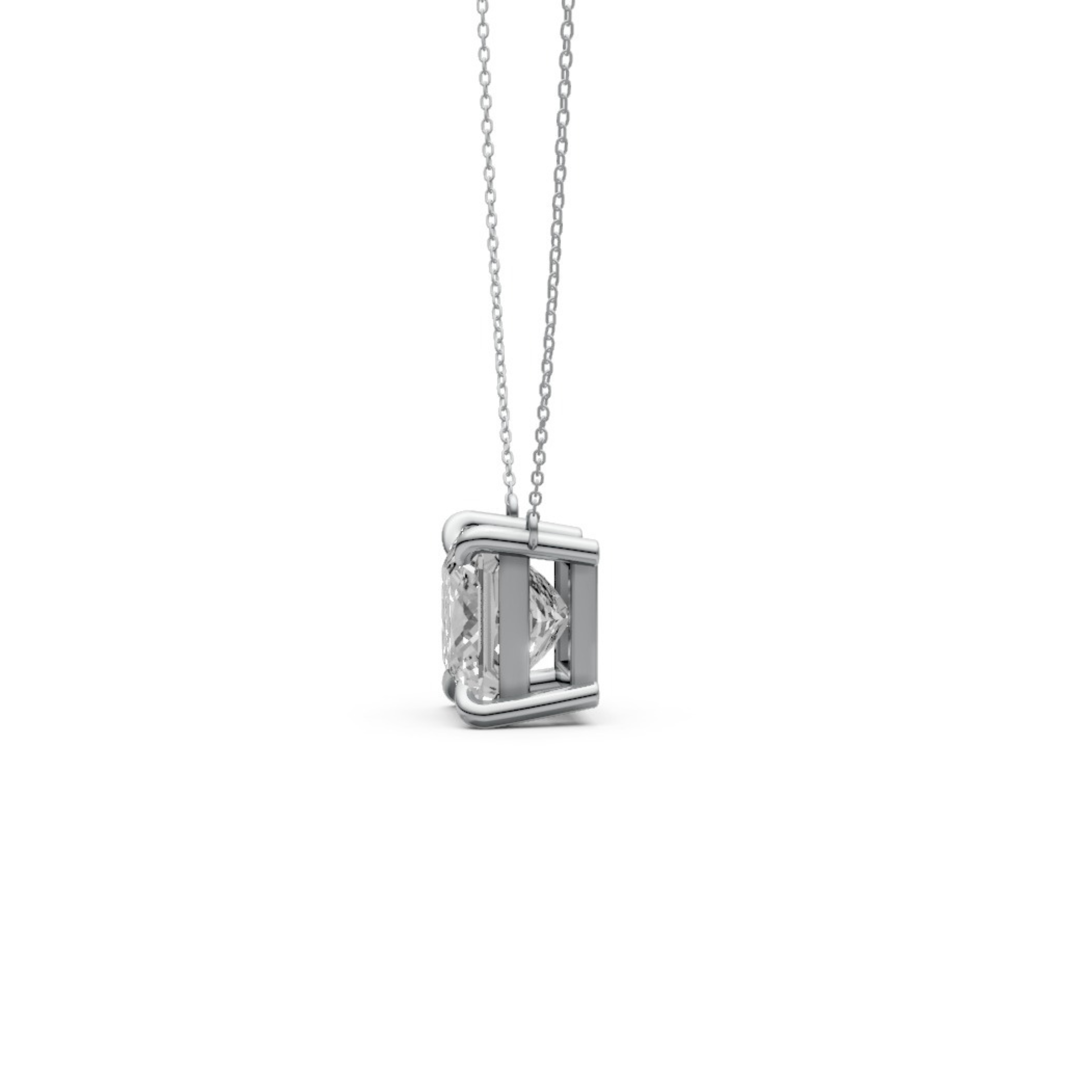 Princess Cut Diamond Pendant in 18KT Gold Four-Prong