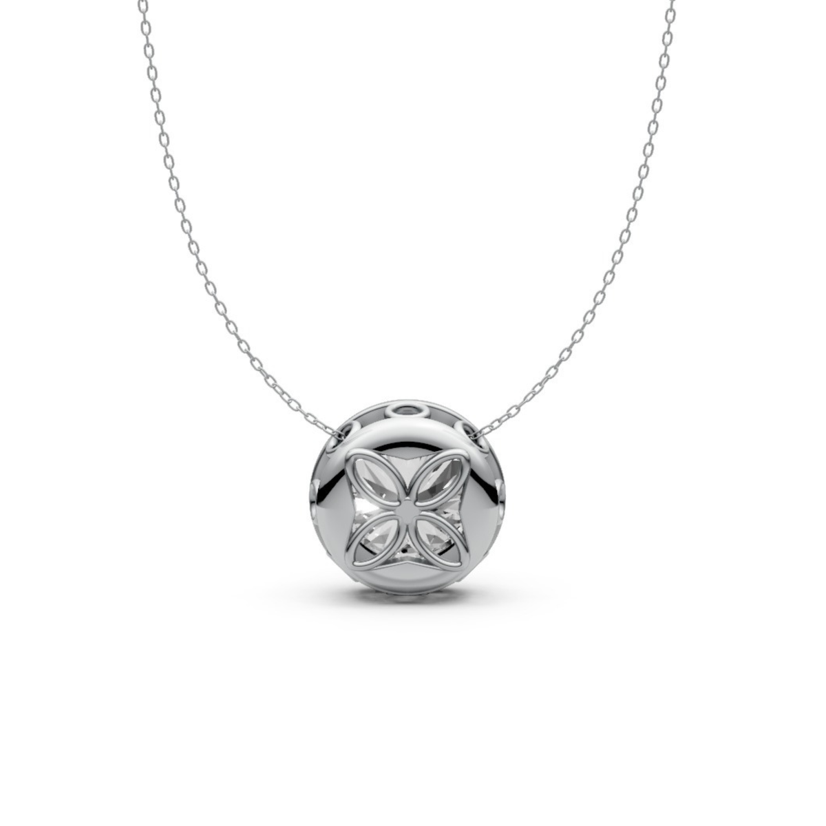 Round Diamond Pendant in 18KT Gold with Modern Bezel