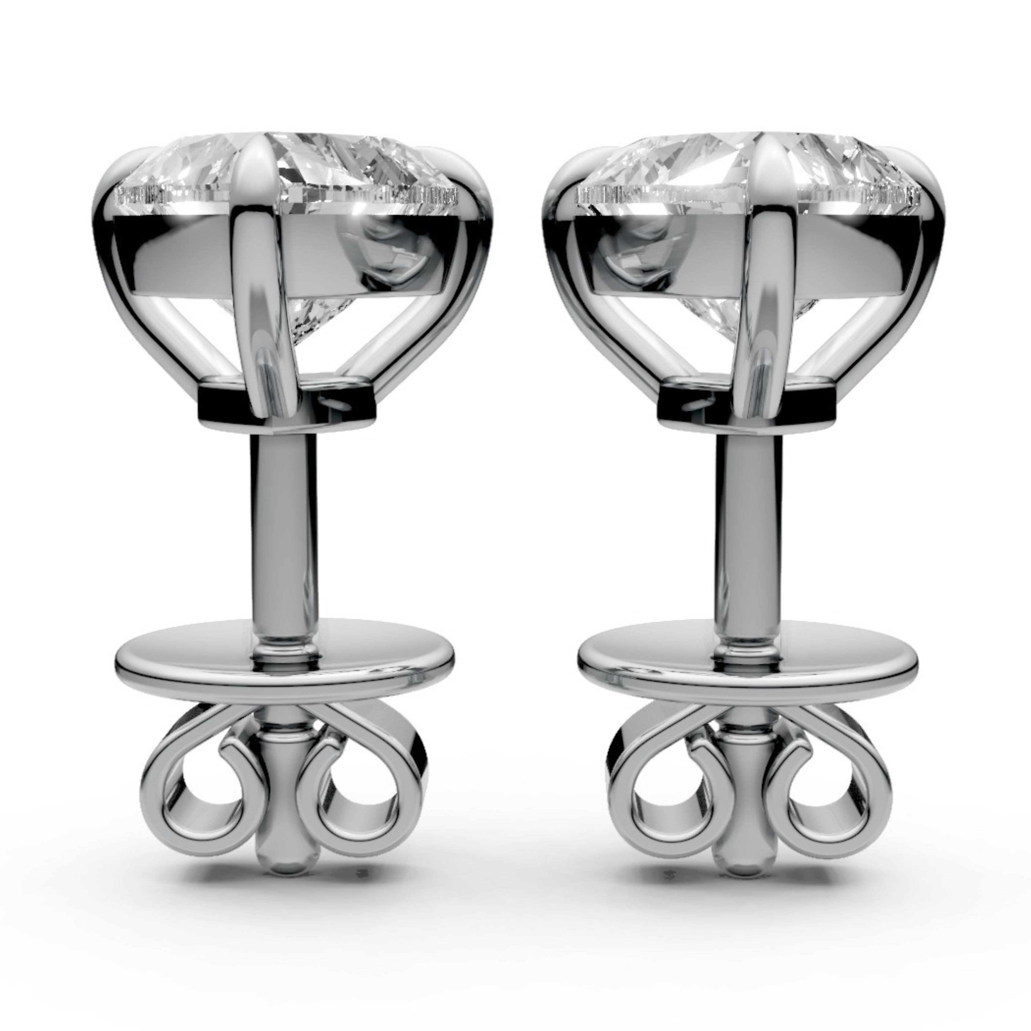 Heart-Shaped Stud Earrings with 0.5 CT Lab-Grown Diamonds in 18K Gold