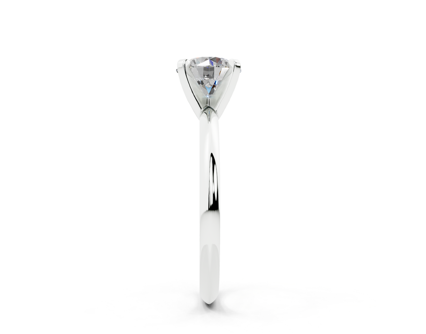 18K Gold Solitaire Knife Edge Round Diamond Engagement Ring 1 Carat
