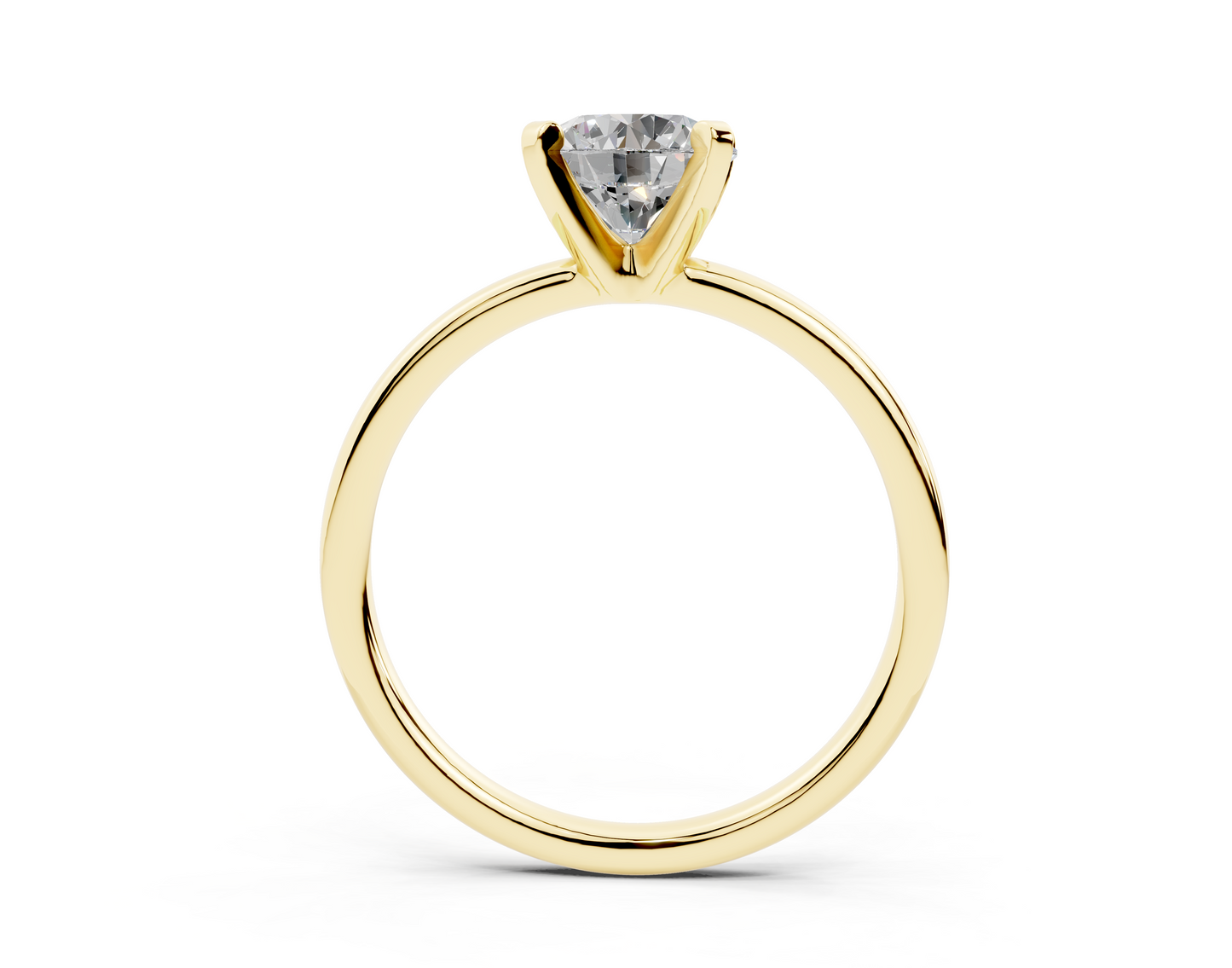 18K Gold Sleek Comfort Diamond Engagement Ring 1 Carat