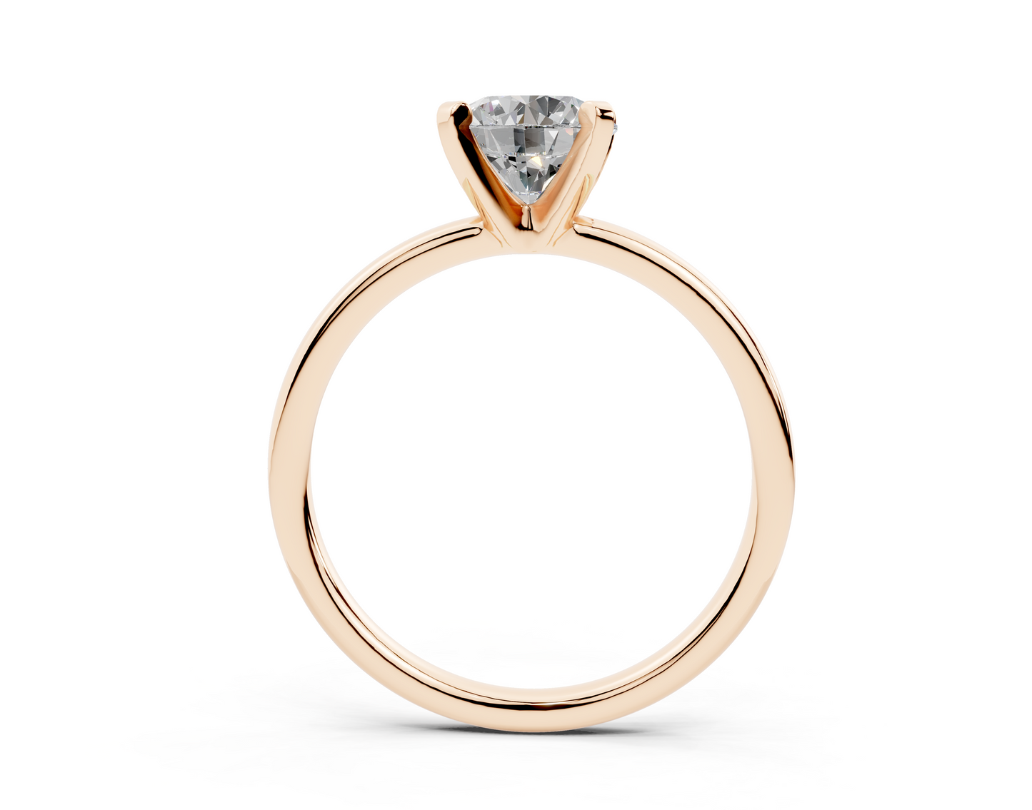 18K Gold Sleek Comfort Diamond Engagement Ring 1 Carat