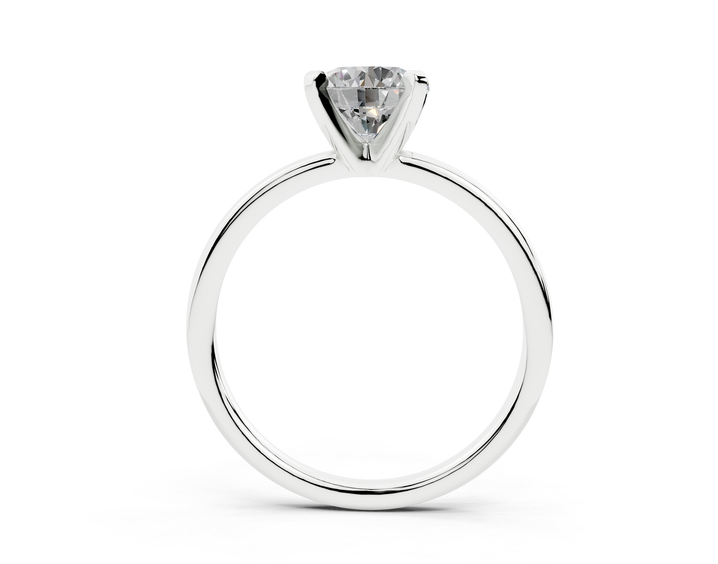 18K Gold Sleek Comfort Diamond Engagement Ring 1 Carat