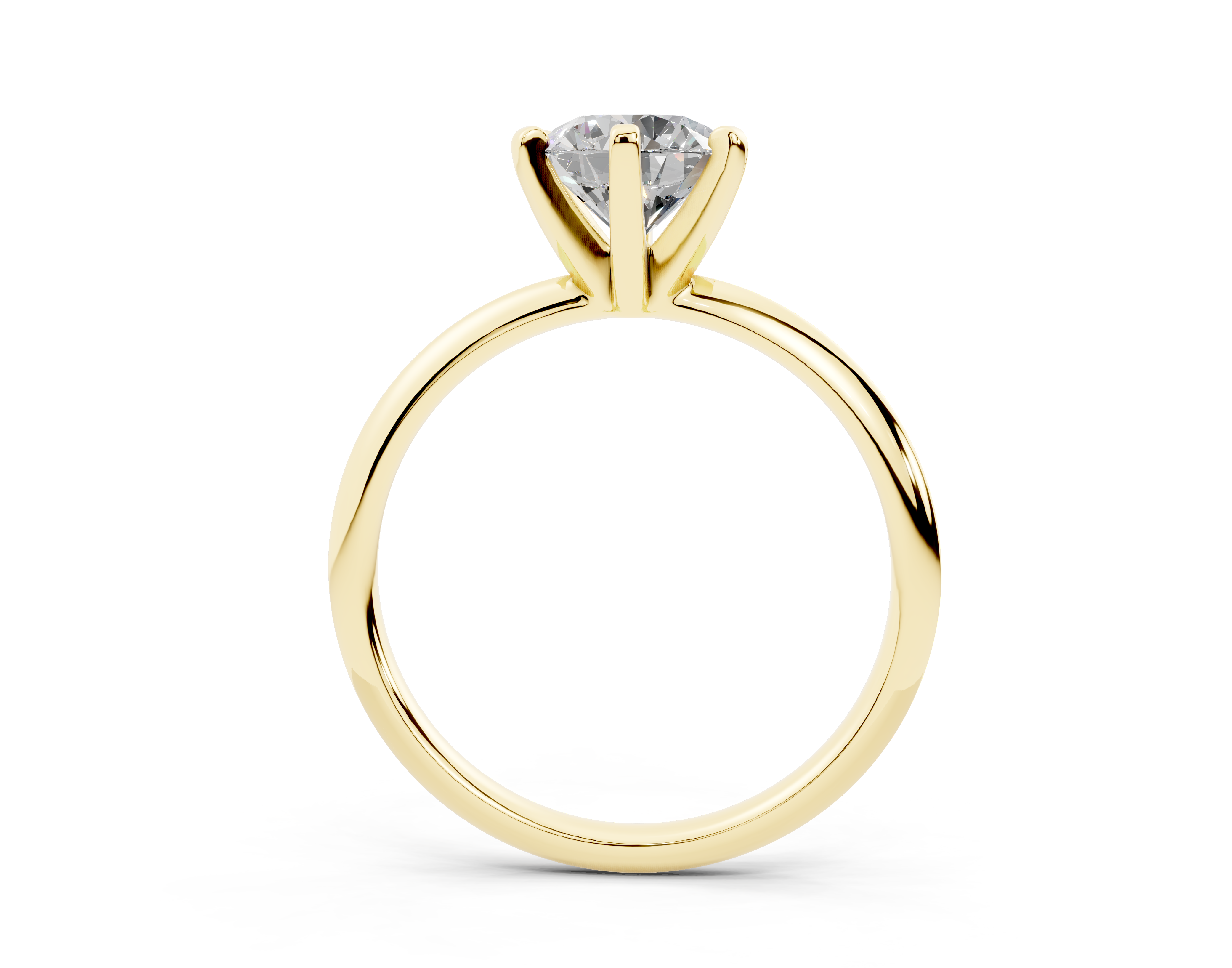 18k Gold Classic (Six Prong) Diamond Solitaire Engagement Ring 1 Carat - Yellow Gold#Material_Yellow Gold#