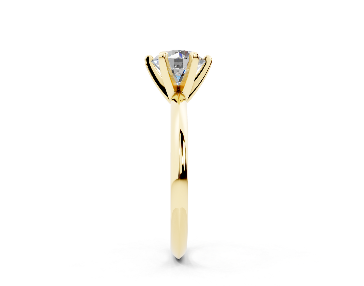 18k Gold Classic (Six Prong) Diamond Solitaire Engagement Ring 1 Carat