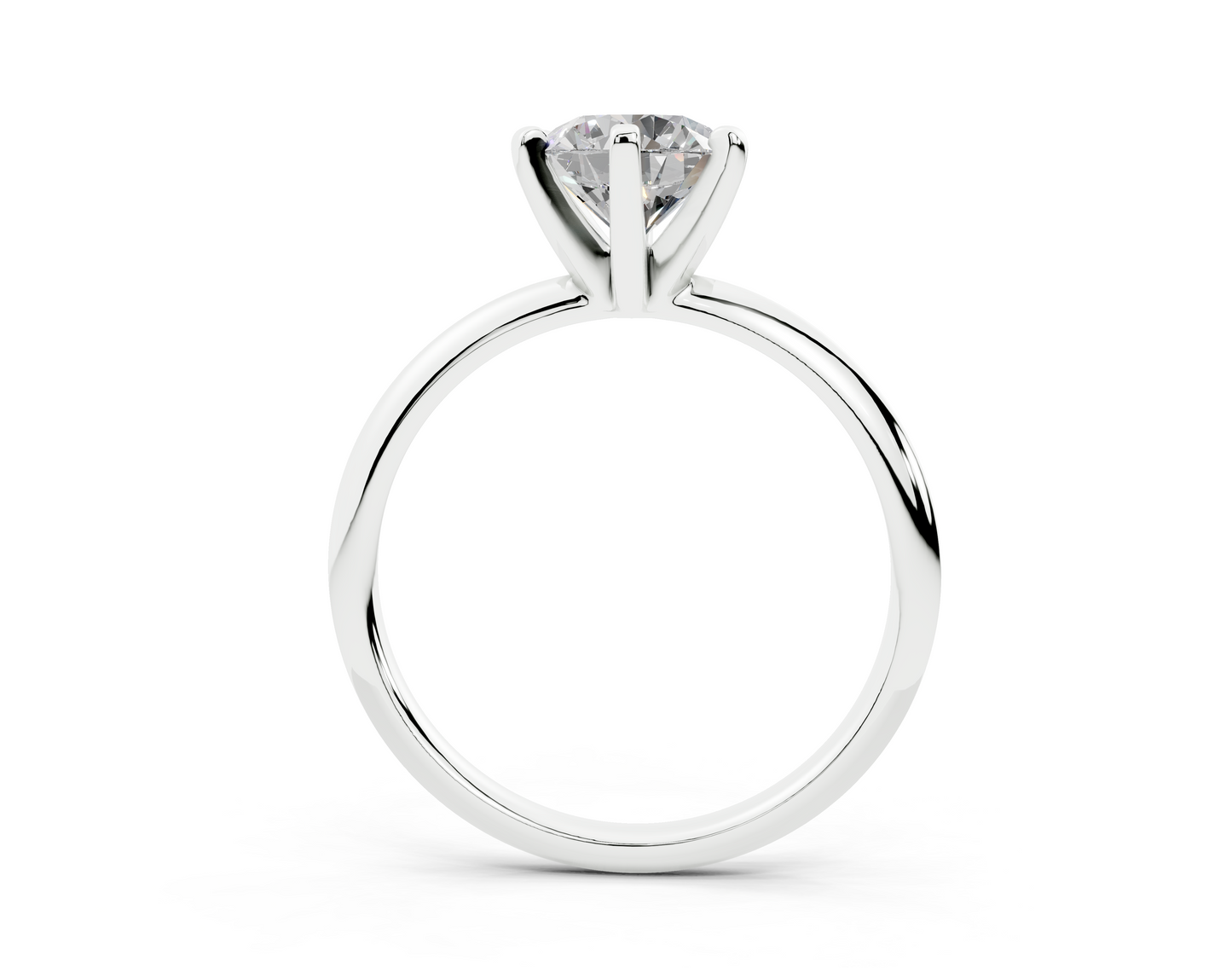 18k Gold Classic (Six Prong) Diamond Solitaire Engagement Ring 1 Carat