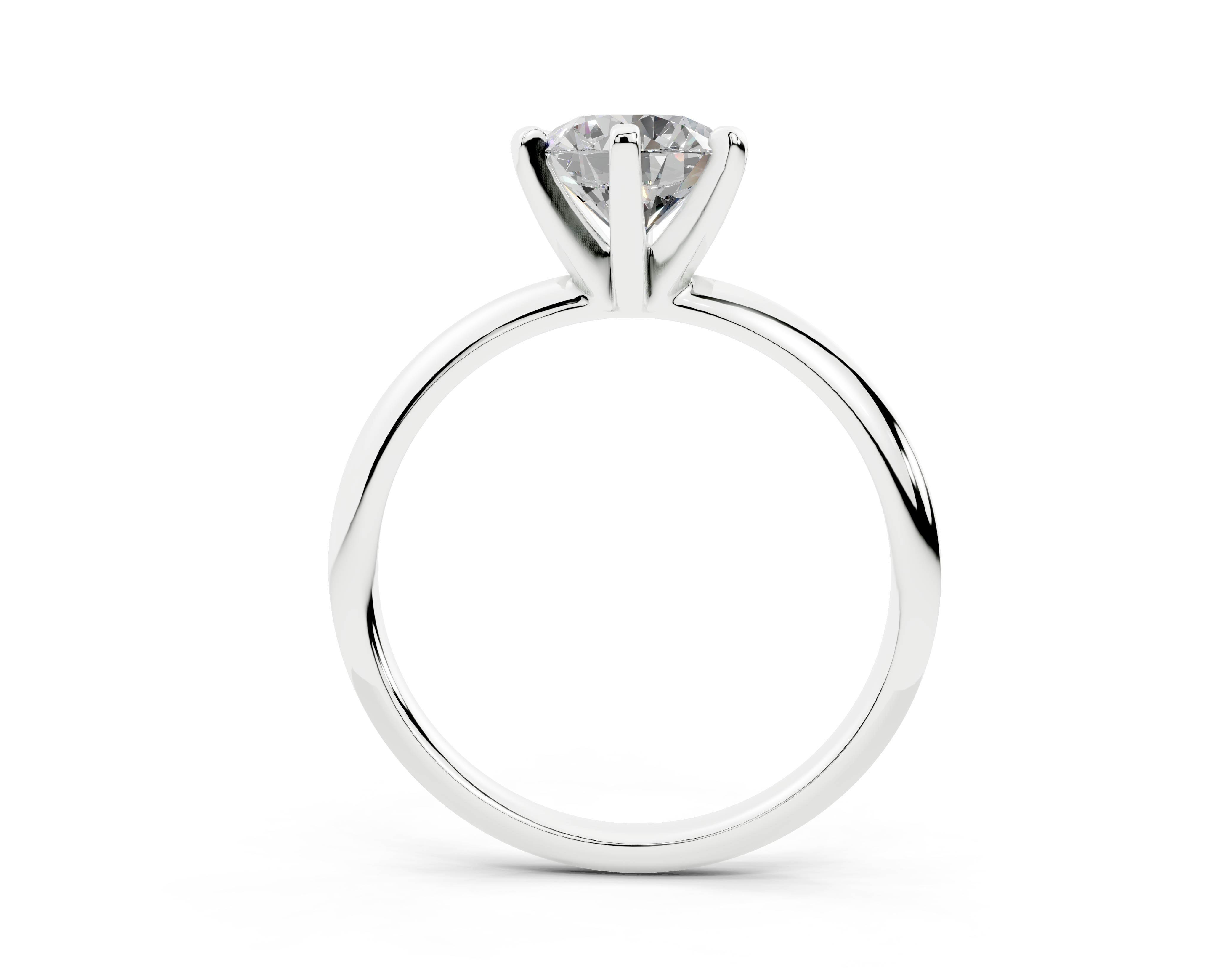 18k Gold Classic (Six Prong) Diamond Solitaire Engagement Ring 1 Carat - White Gold#Material_White Gold#