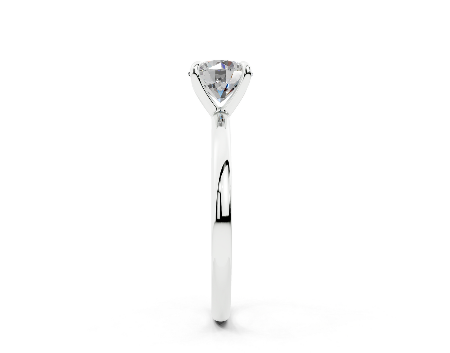 18K Gold Claw Prong Sleek Solitaire Diamond Engagement Ring 1 Carat