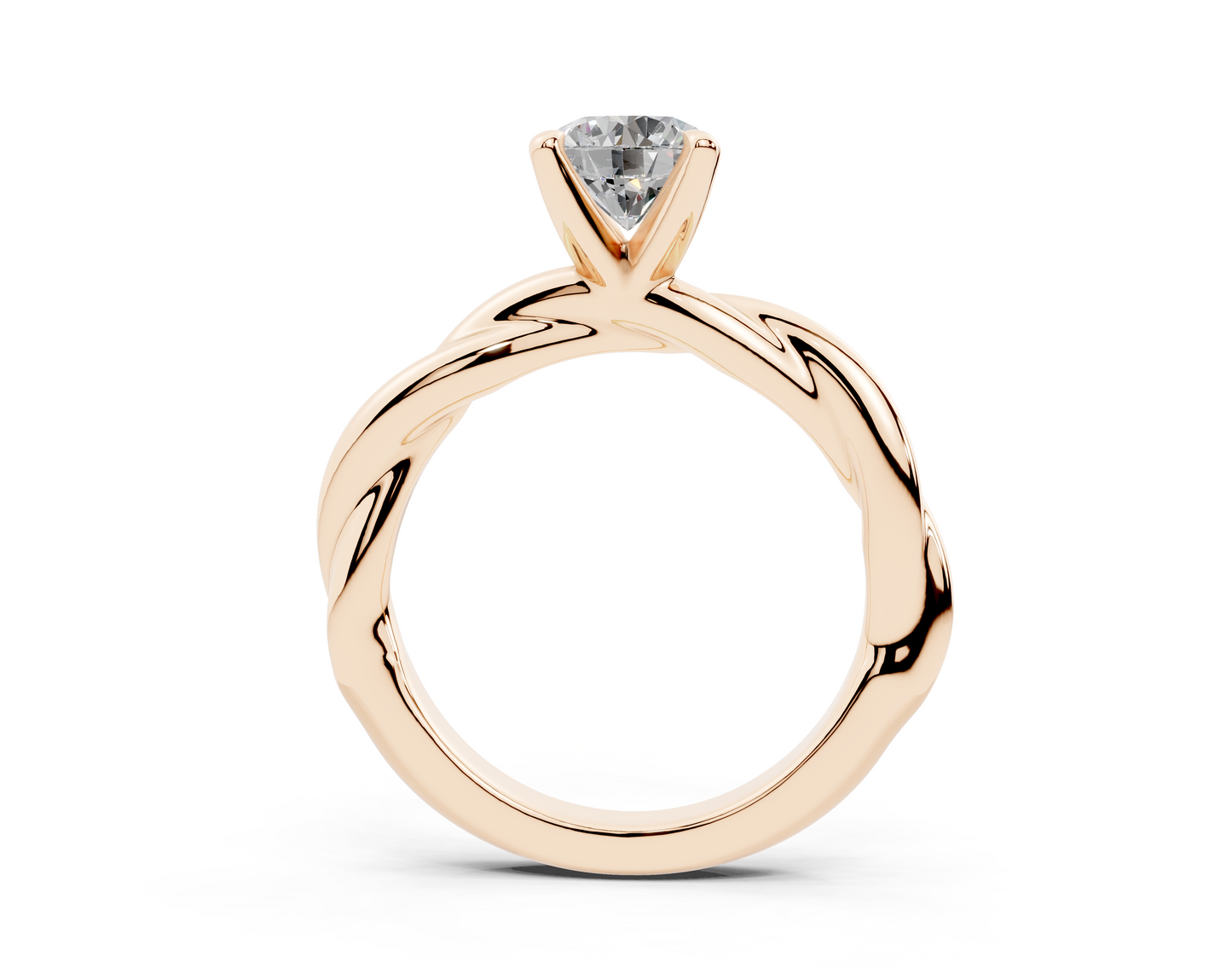 18k Gold Twisted Claw Prongs Diamond Engagement Ring 1 Carat