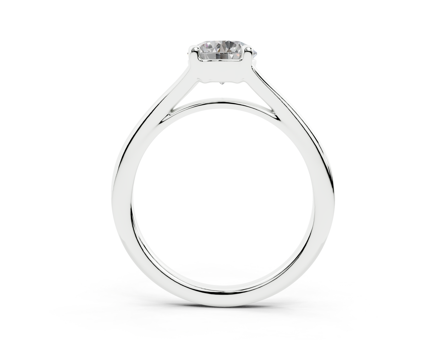 18K Gold Comfort Split Shank Solitaire Diamond Engagement Ring 1 Carat