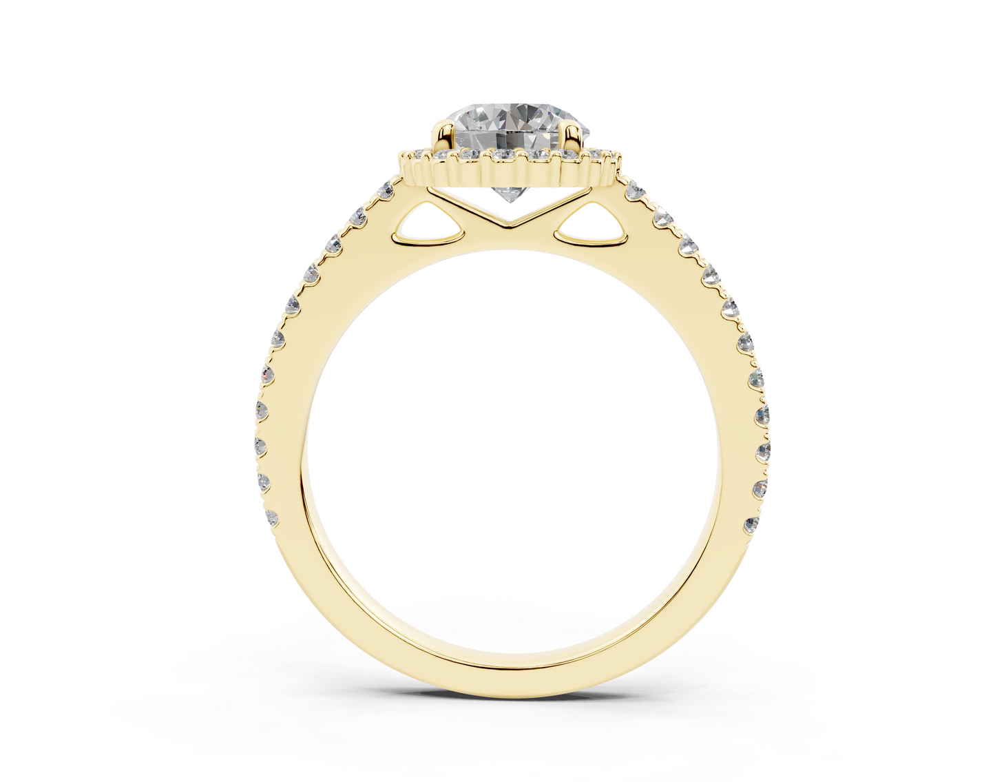 18K Gold Comfort Petite Halo Diamond Engagement Ring 1 Carat