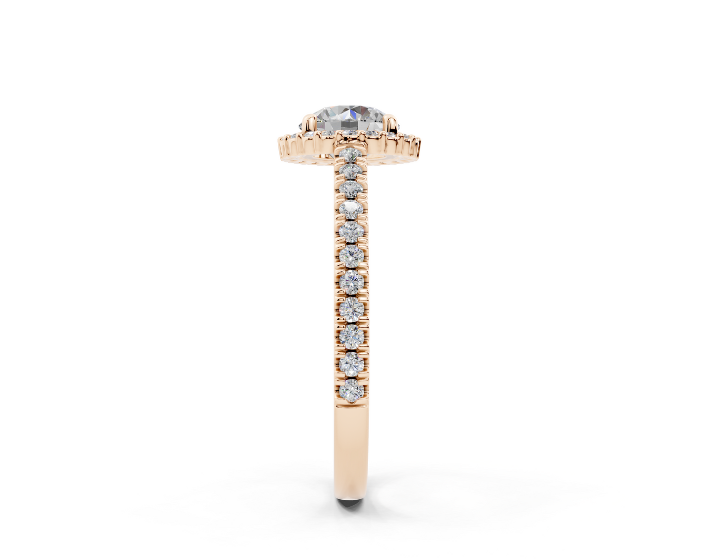 18K Gold Comfort Petite Halo Diamond Engagement Ring 1 Carat