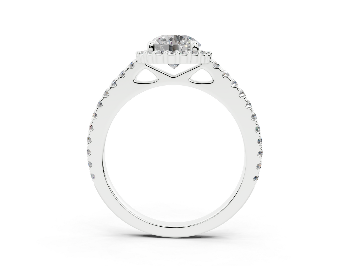 18K Gold Comfort Petite Halo Diamond Engagement Ring 1 Carat