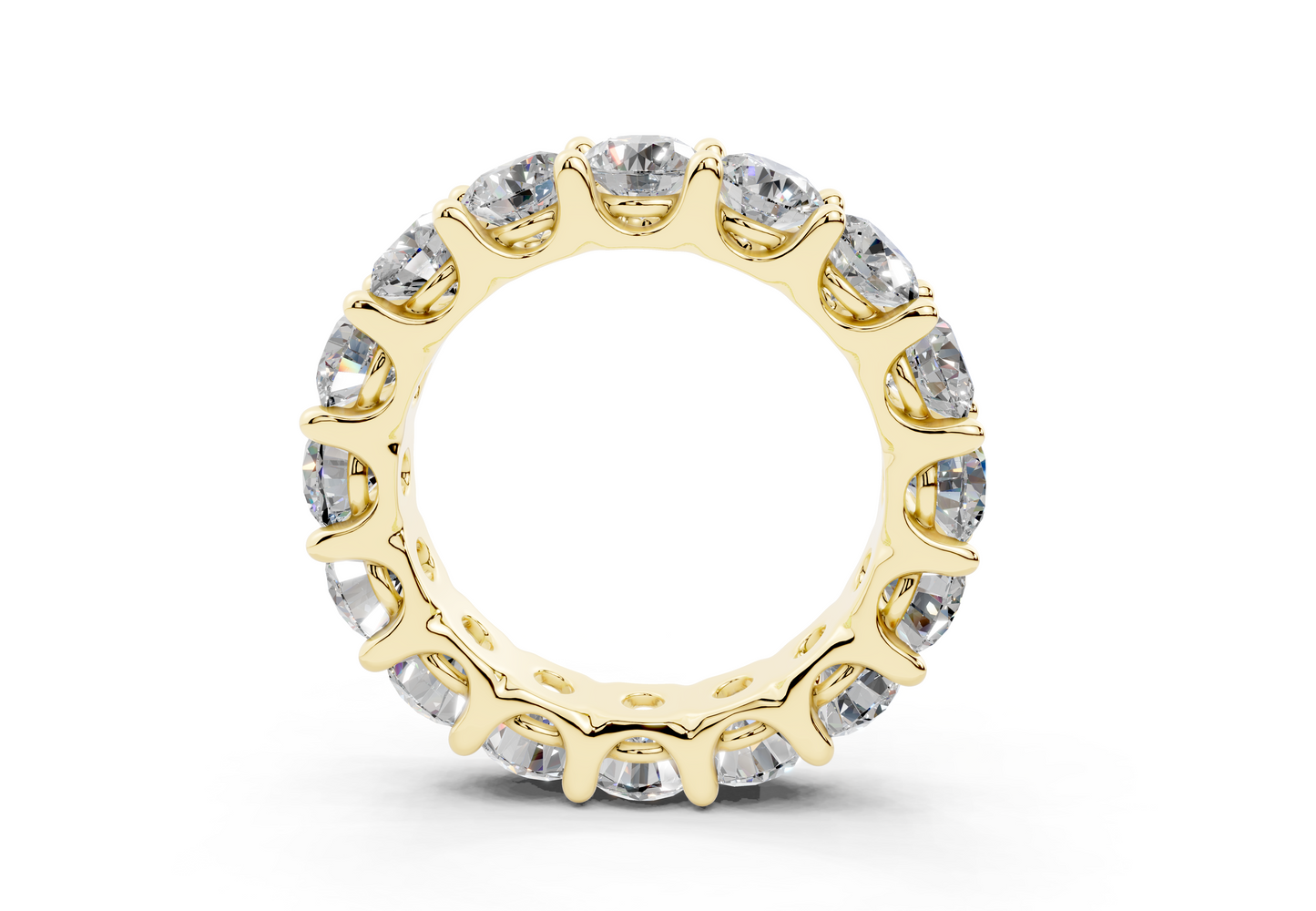 9 Carat IGI Certified 18K Gold Low Dome Basket Lab-Grown Sleek Comfort Diamond Eternity Ring
