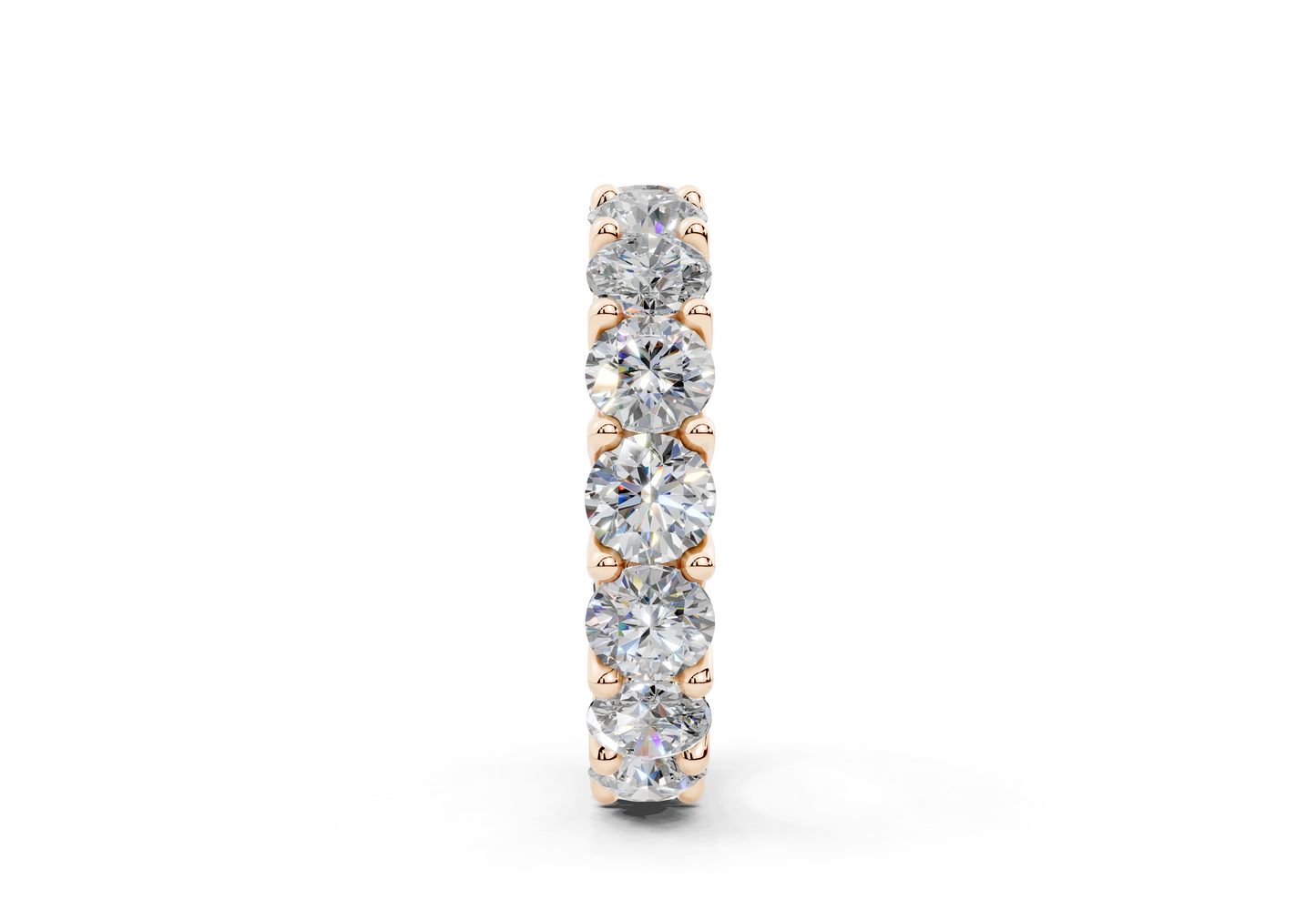 9 Carat IGI Certified 18K Gold Low Dome Basket Lab-Grown Sleek Comfort Diamond Eternity Ring
