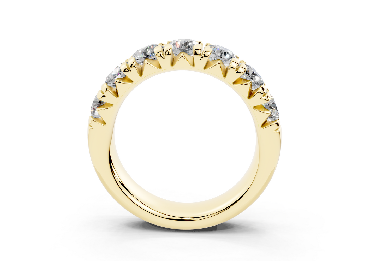 2 Carat 18K Gold French Half Pavé Slim Lab-Grown Diamond Ring