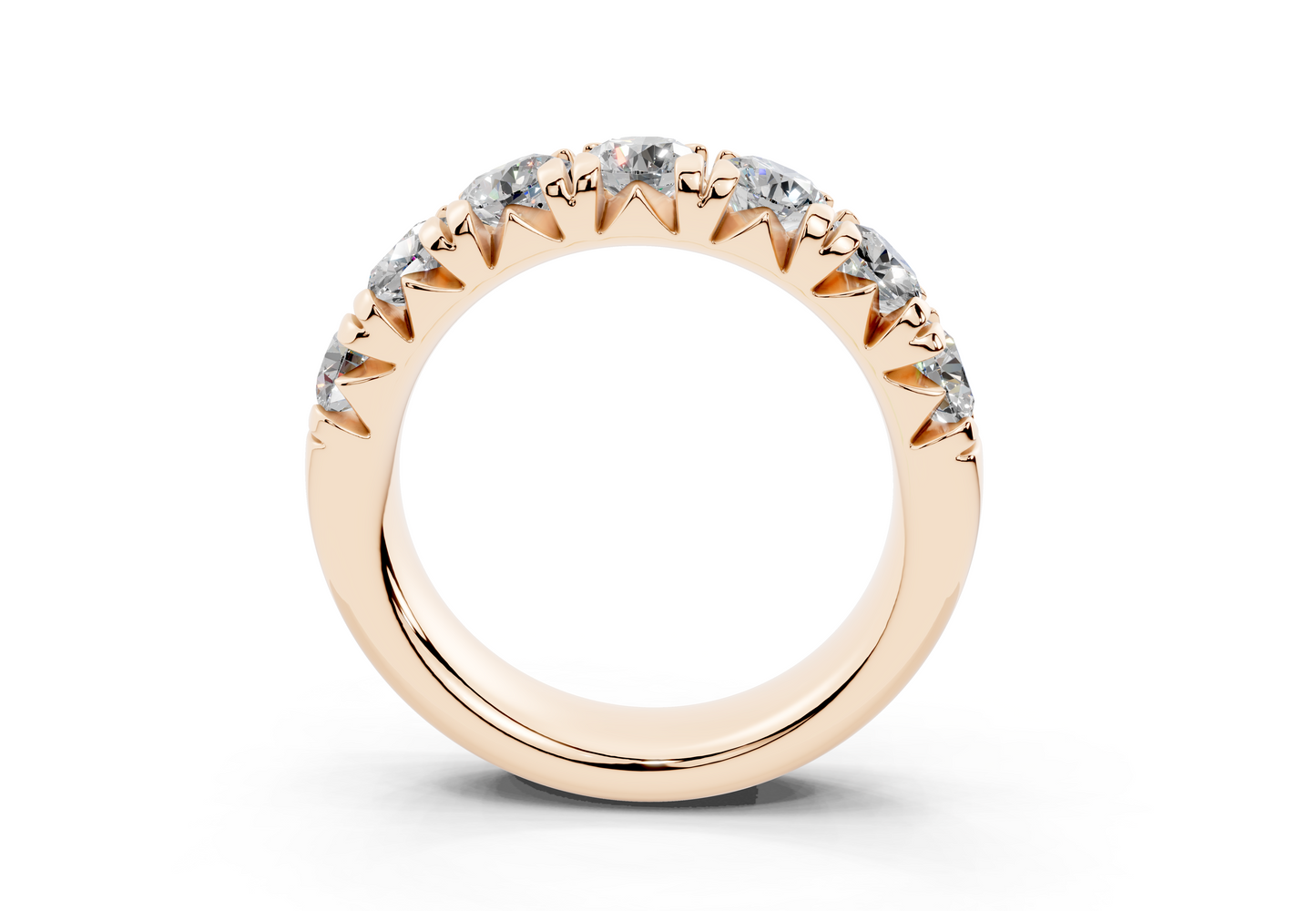 2 Carat 18K Gold French Half Pavé Slim Lab-Grown Diamond Ring
