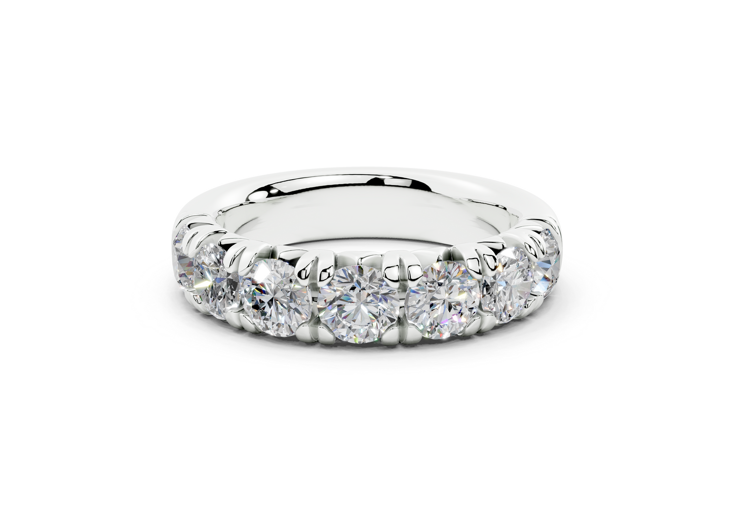 2 Carat 18K Gold French Half Pavé Slim Lab-Grown Diamond Ring