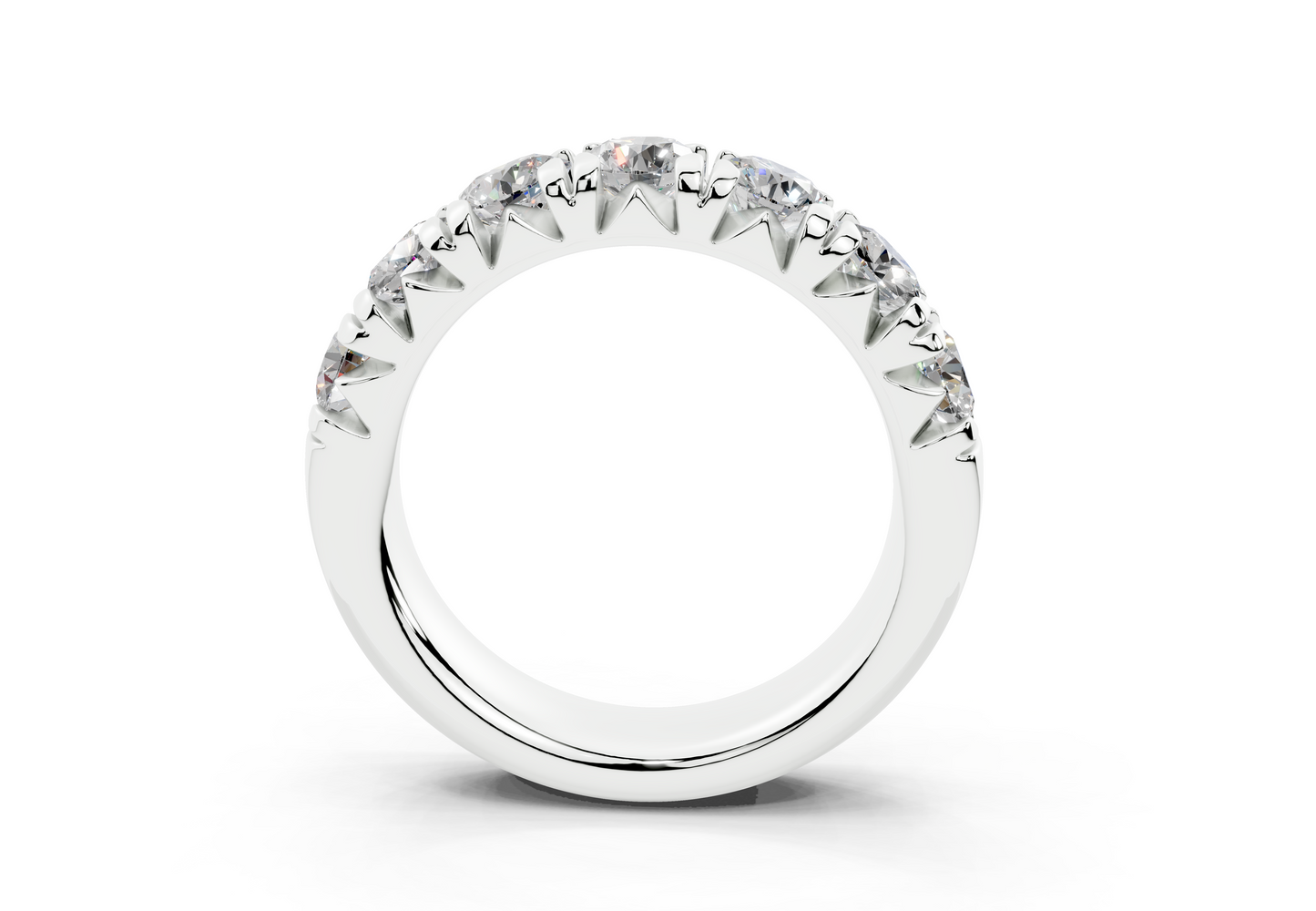 2 Carat 18K Gold French Half Pavé Slim Lab-Grown Diamond Ring