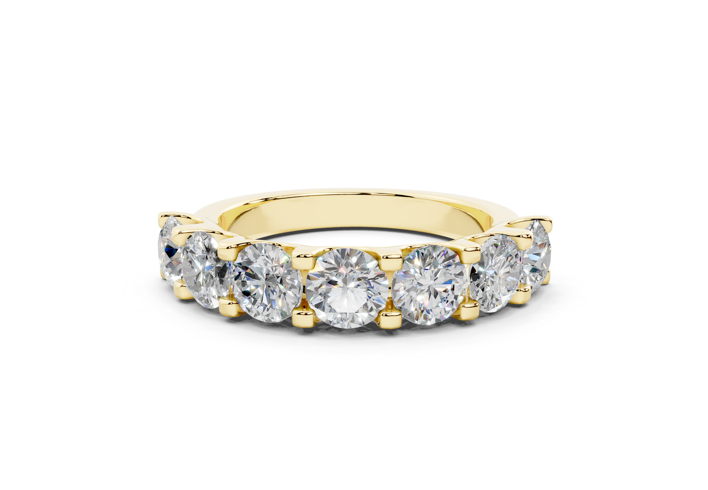 2 Carat 18K Gold Half Pavé Lab-Grown Comfort Diamond Ring