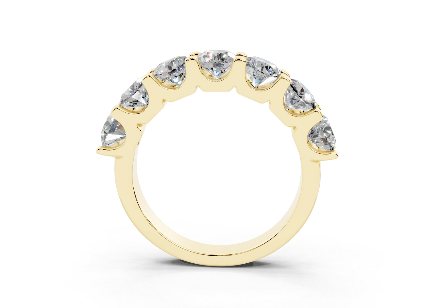 2 Carat 18K Gold Half Pavé Lab-Grown Comfort Diamond Ring