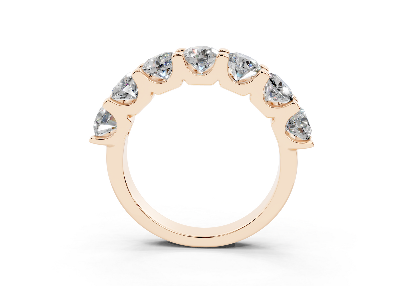 2 Carat 18K Gold Half Pavé Lab-Grown Comfort Diamond Ring