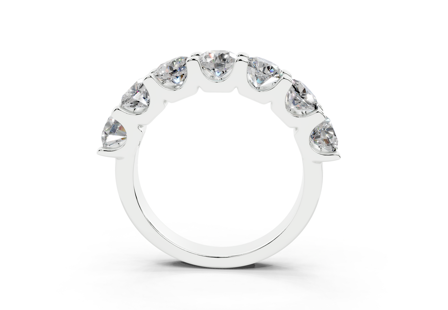 2 Carat 18K Gold Half Pavé Lab-Grown Comfort Diamond Ring