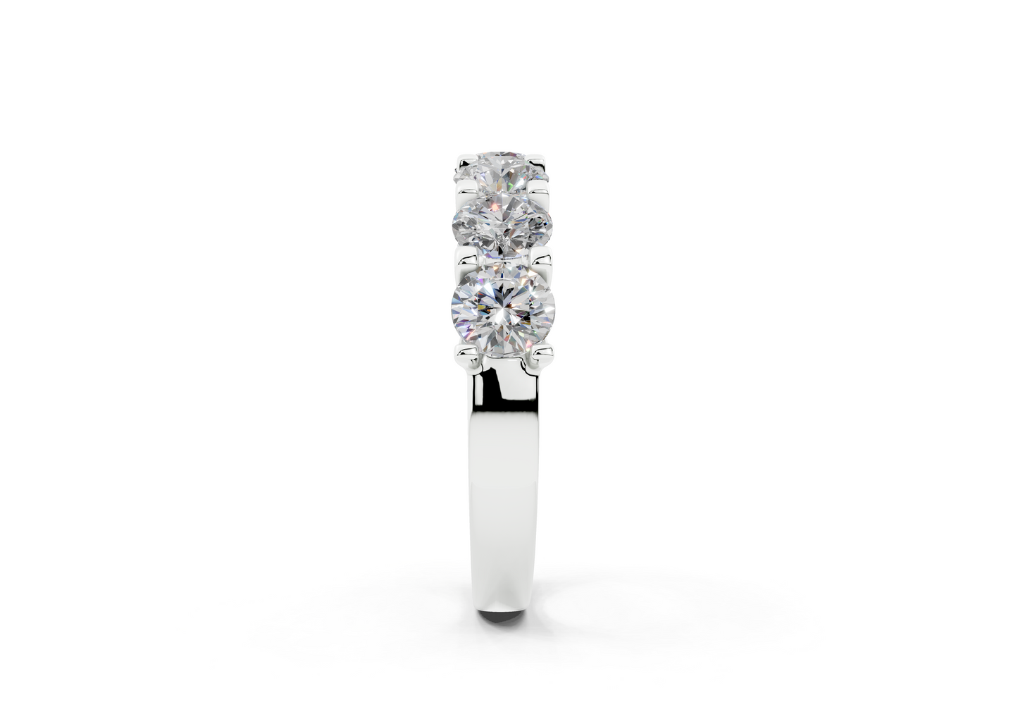2 Carat 18K Gold Half Pavé Lab-Grown Comfort Diamond Ring