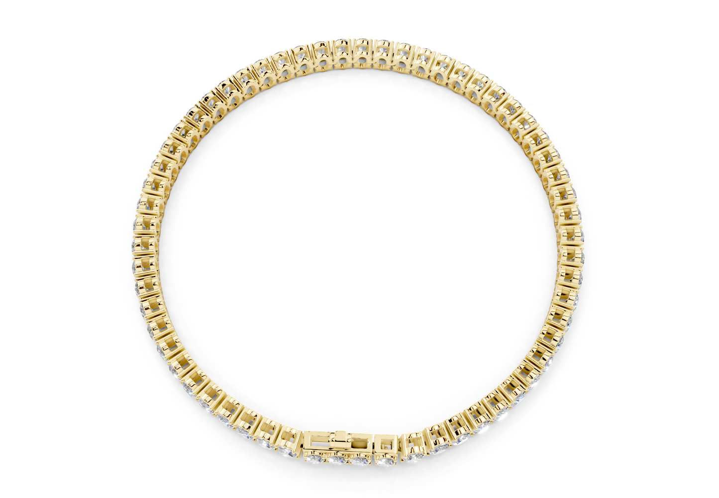 12 Carat 18K Gold Classic Oval Cut Lab Grown Diamond Tennis Bracelet