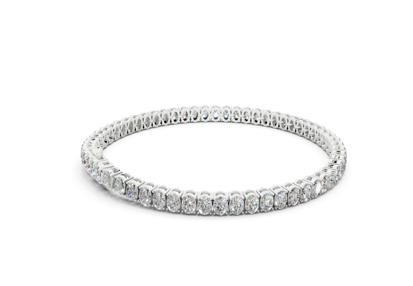 12 Carat 18K Gold Classic Oval Cut Lab Grown Diamond Tennis Bracelet