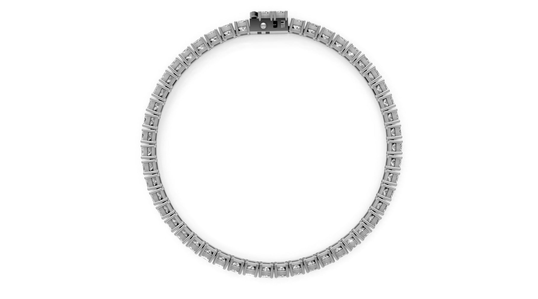 7.3ct Princess-Cut Lab Grown Diamond Tennis Bracelet – 18k White Gold