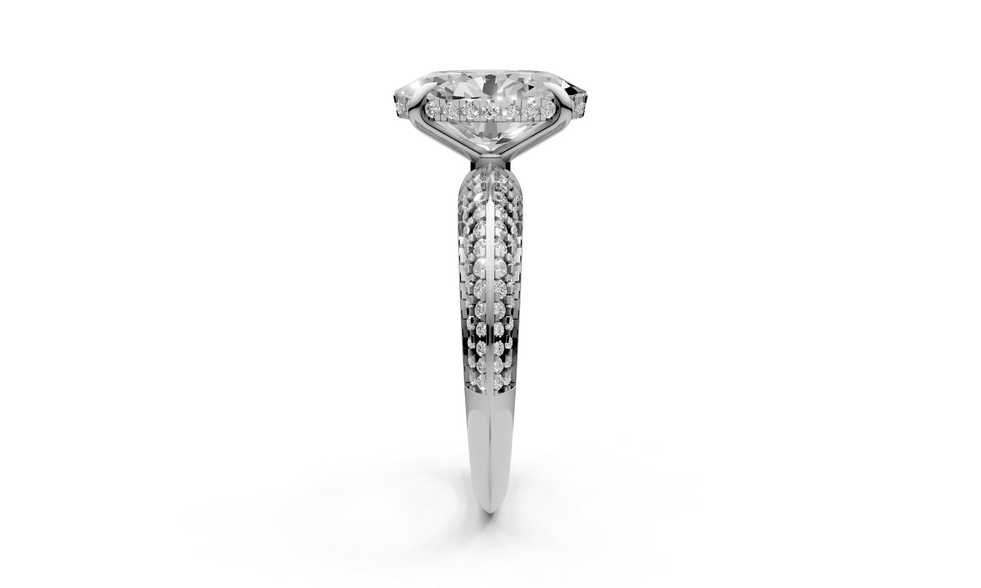2.59ct Oval Lab Grown Diamond Convertible Ring – North-South & East-West Setting, 18k White Gold, IGI Certified