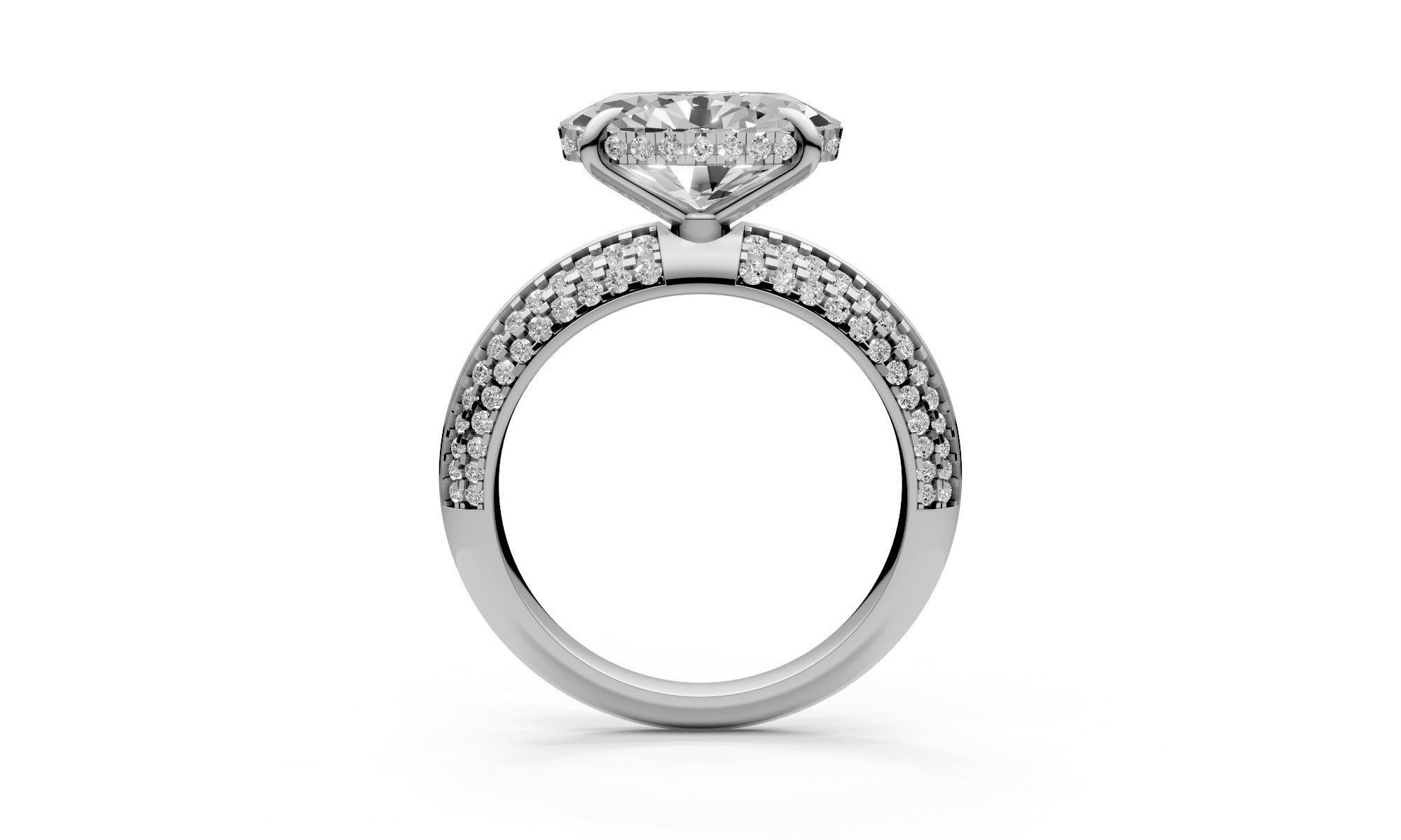 2.59ct Oval Lab Grown Diamond Convertible Ring – North-South & East-West Setting, 18k White Gold, IGI Certified