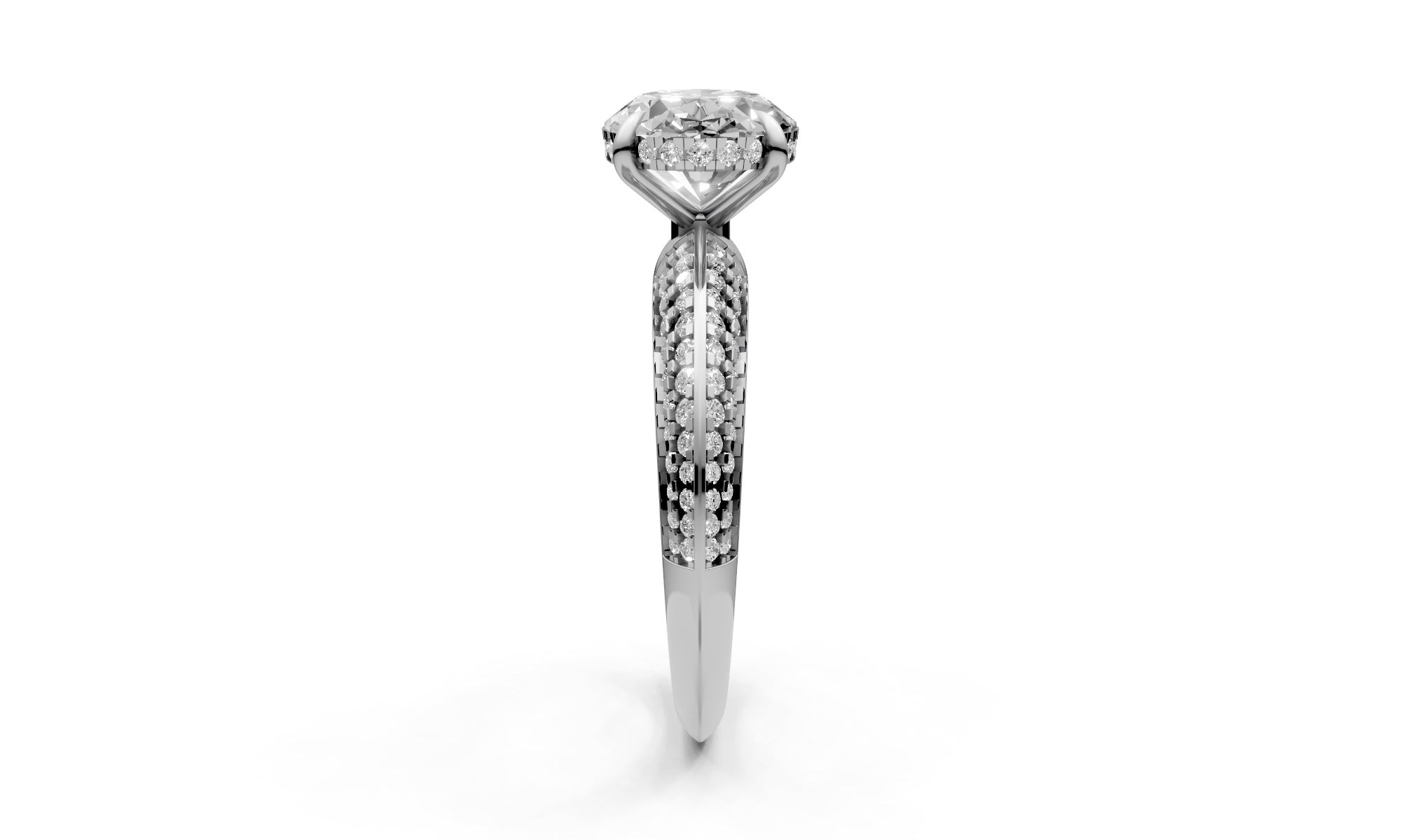 2.59ct Oval Lab Grown Diamond Convertible Ring – North-South & East-West Setting, 18k White Gold, IGI Certified