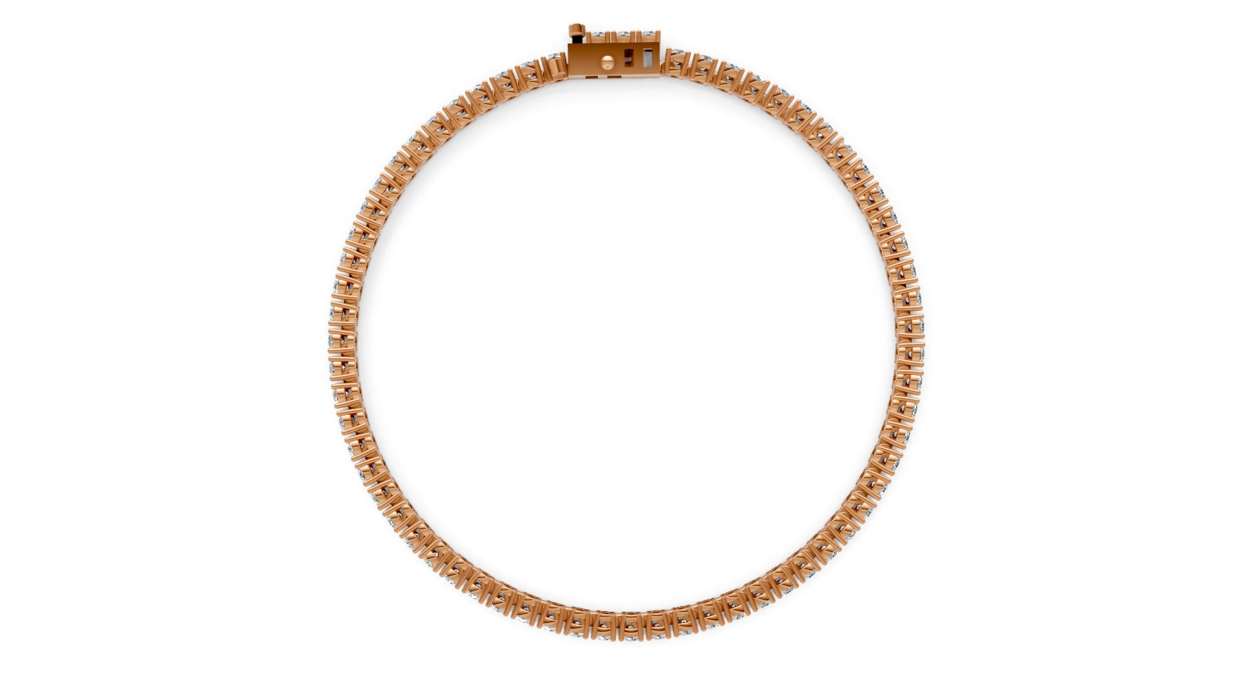 2.9ct Round Lab Grown Diamond Tennis Bracelet – 18k Rose Gold - Rose Gold#Material_Rose Gold#