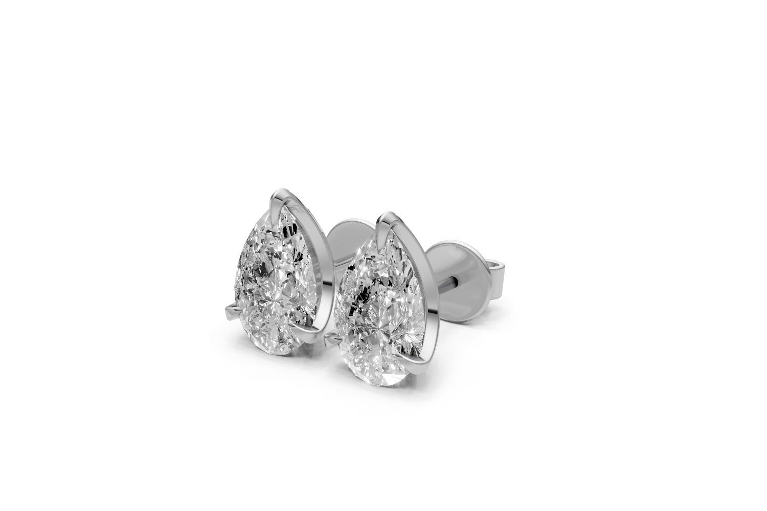 3.04ct Pear-Cut Lab Grown Diamond Stud Earrings (1.5ct each) – 18k White Gold, IGI Certified