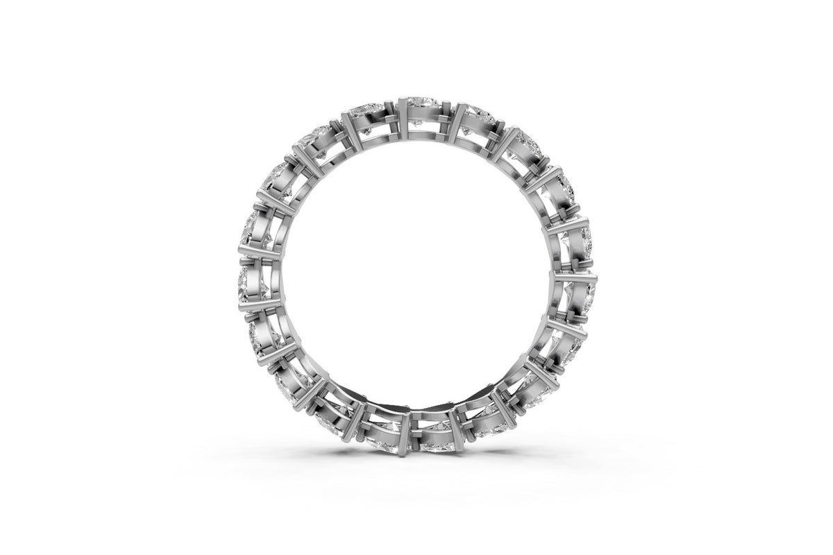 Heart-Cut Lab Grown Diamond Eternity Ring – 18k White Gold