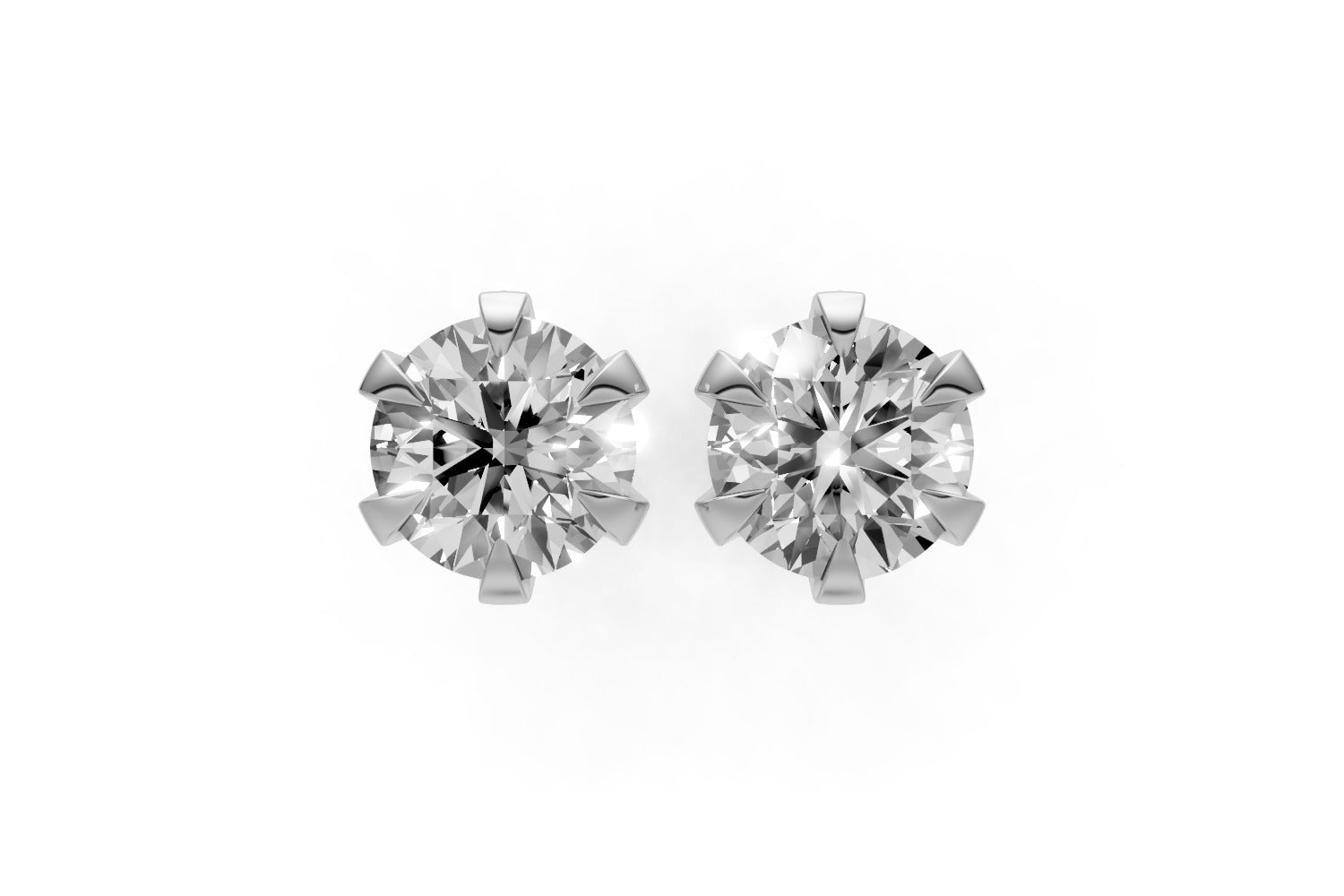 4.09ct Round Lab Grown Diamond Stud Earrings (2ct each) – 18k White Gold, IGI Certified