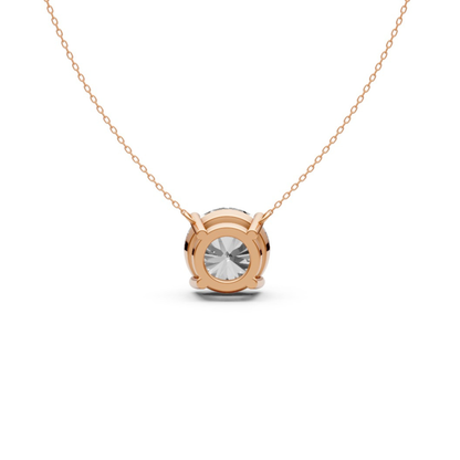 Round Diamond Solitaire Pendant in 18KT Gold, Four-Prong
