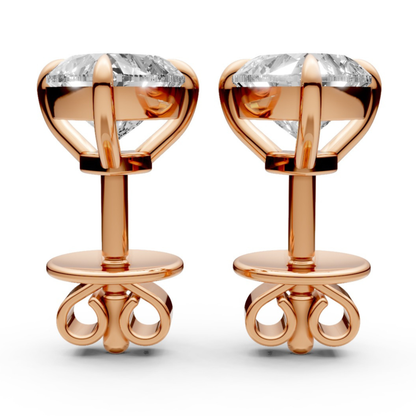 Heart-Shaped Stud Earrings with 0.5 CT Lab-Grown Diamonds in 18K Gold