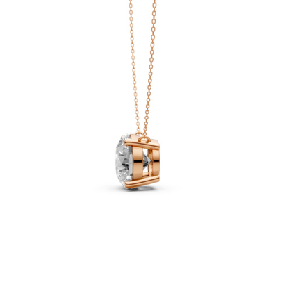 Round Diamond Solitaire Pendant in 18KT Gold, Four-Prong
