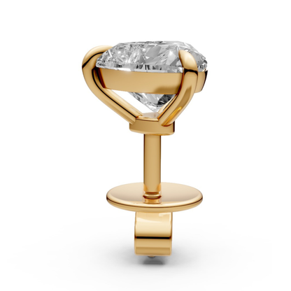 Heart-Shaped Stud Earrings with 1 CT Diamonds in 18K Gold