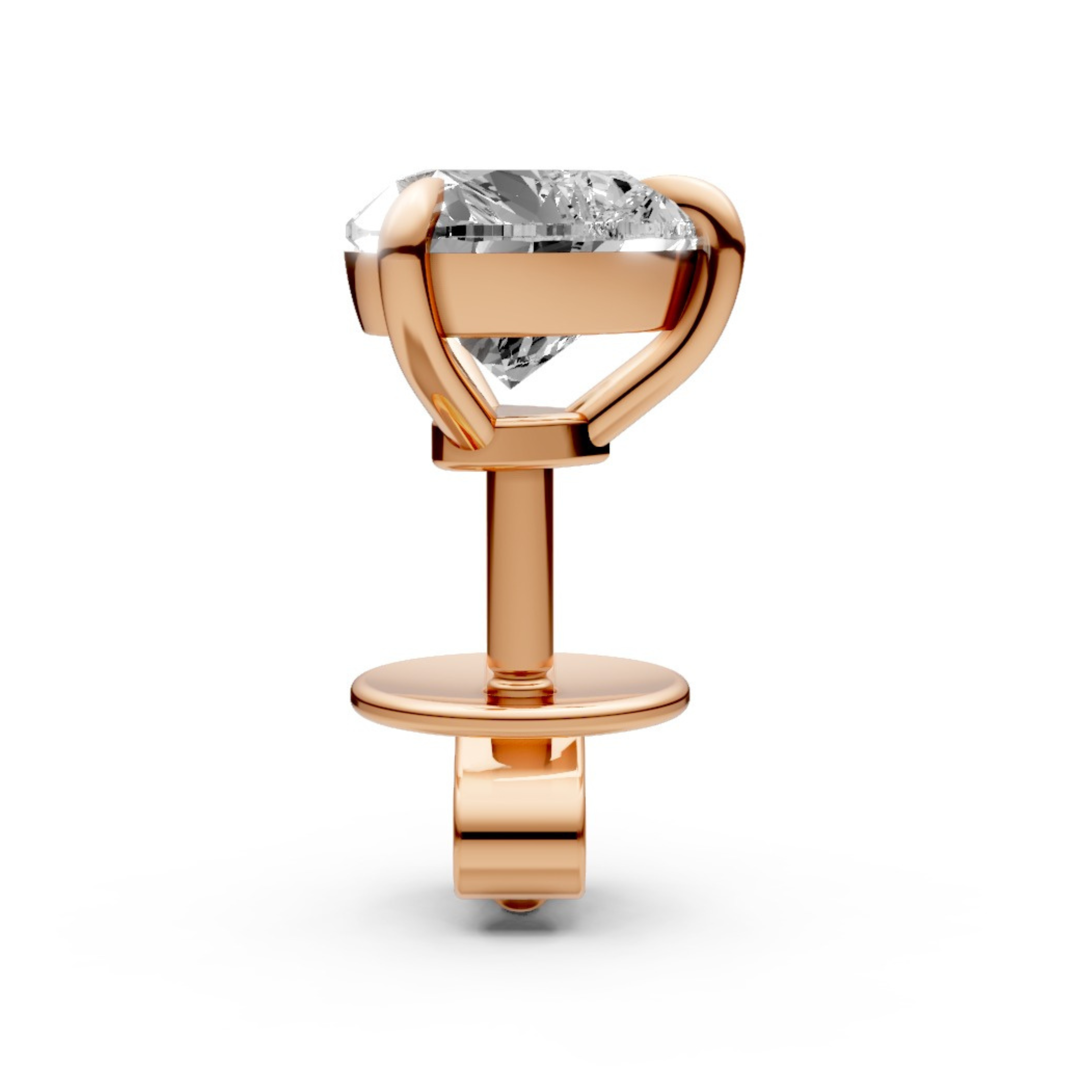 Heart-Shaped Stud Earrings with 0.5 CT Lab-Grown Diamonds in 18K Gold