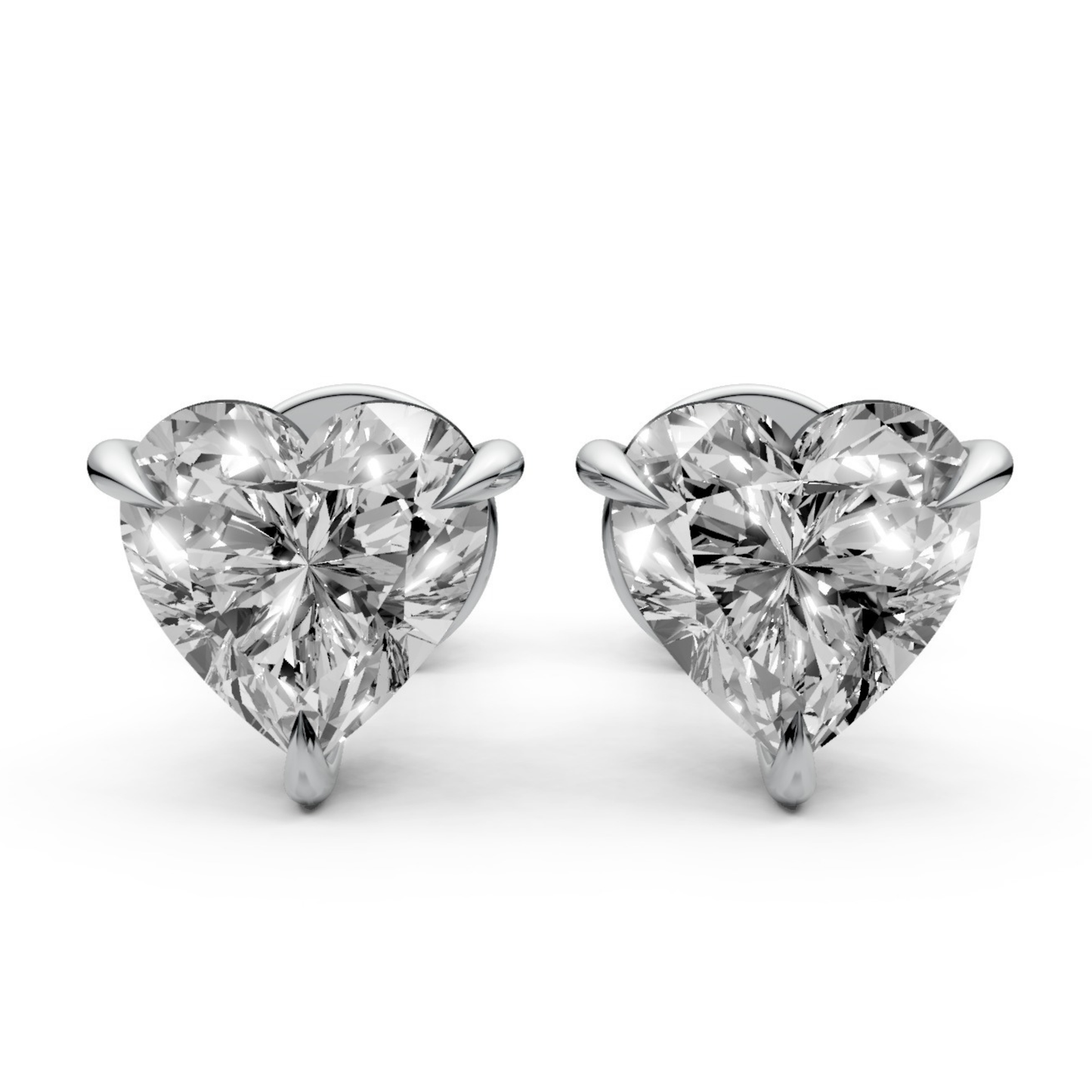 Heart-Shaped Stud Earrings with 0.5 CT Lab-Grown Diamonds in 18K Gold