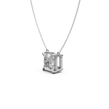 Princess Cut Diamond Pendant in 18KT Gold Four-Prong