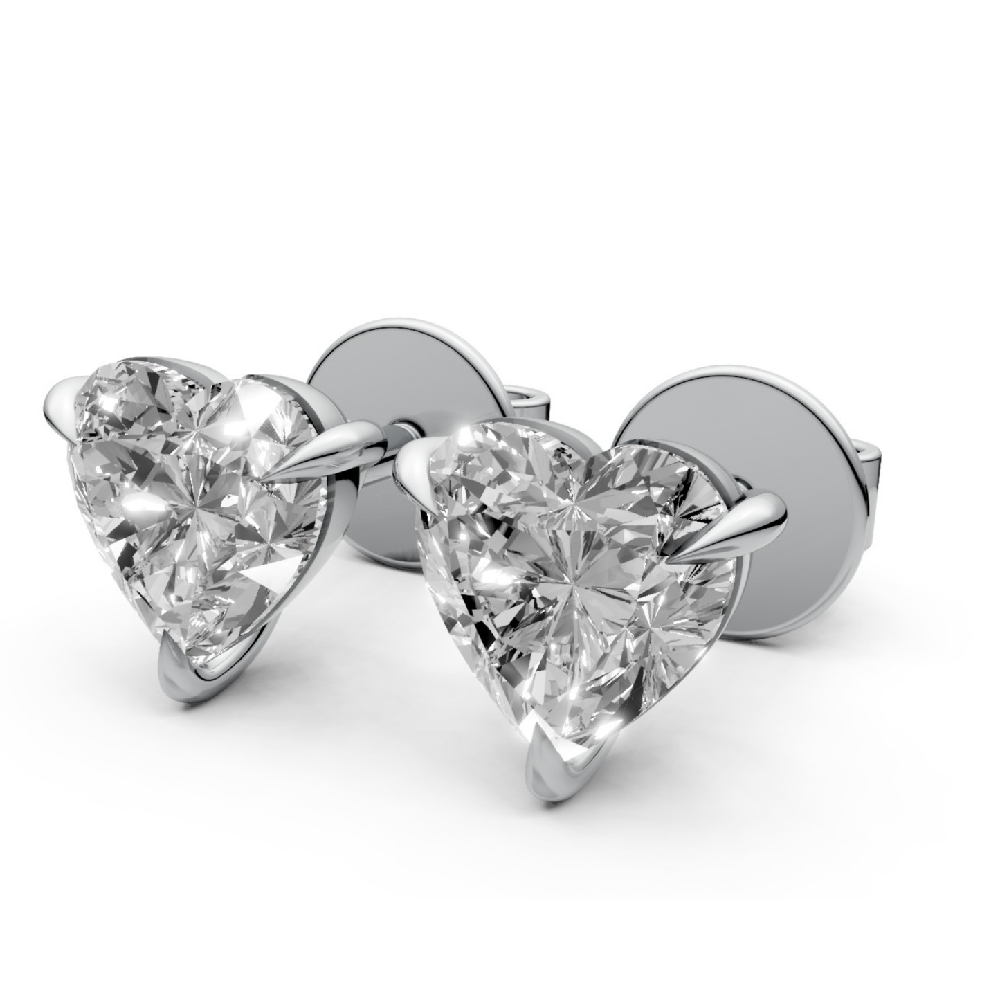 Heart-Shaped Stud Earrings with 0.5 CT Lab-Grown Diamonds in 18K Gold