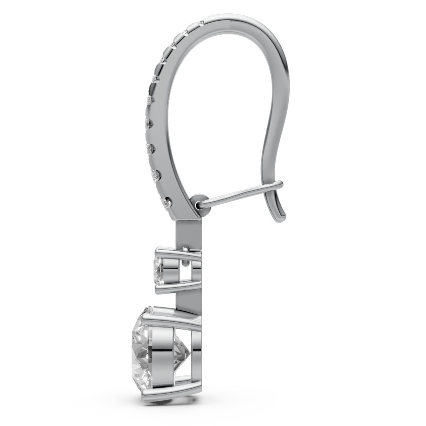 18K Gold Hoop Earrings with 1.5 CT Solitaire Lab-Grown Diamonds