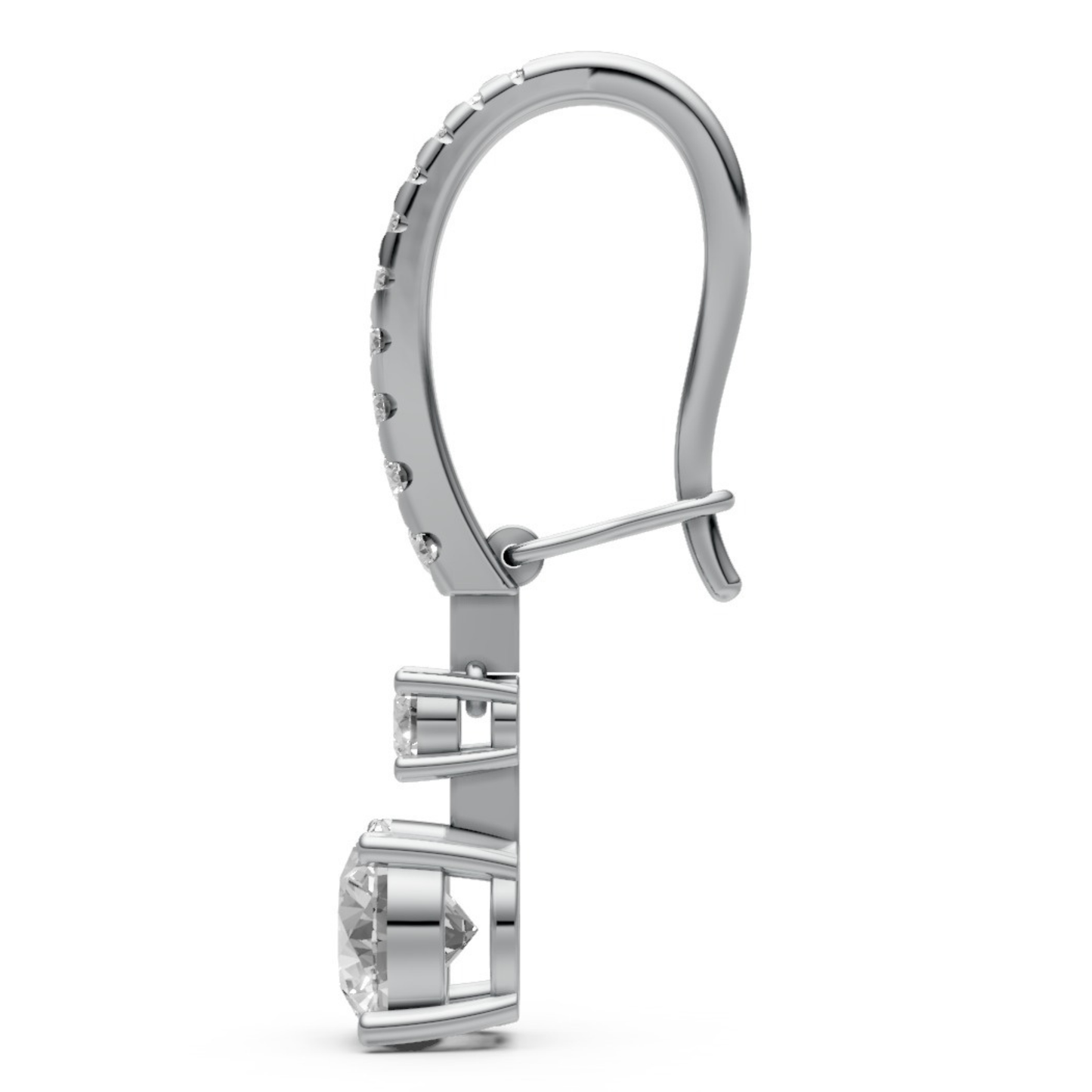 18K Gold Hoop Earrings with 1 CT Solitaire Lab-Grown Diamonds