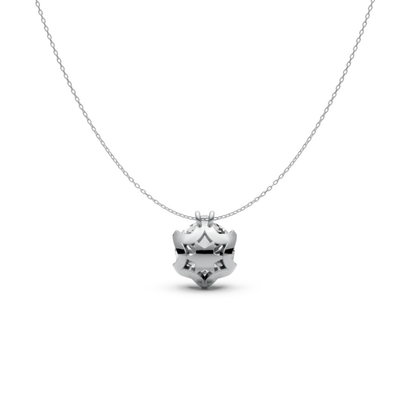 Round Diamond Pendant in 18KT Gold Six-Prong Scallop Setting.